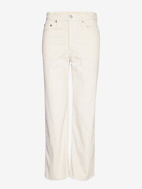 Levi's Ribcage Straight Ankle Jeans Beige White 25 NEW WITH TAGS